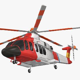 3D model Bell 525 Relentless Paramedic Rigged